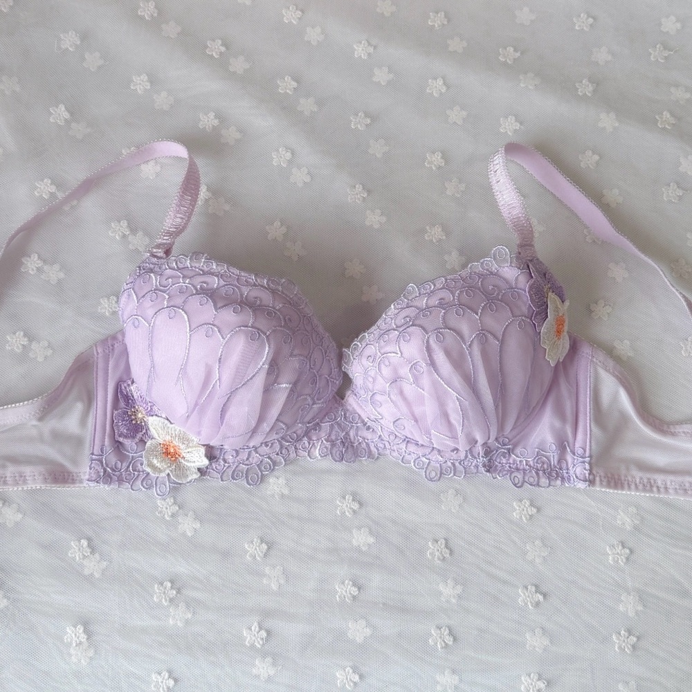 Sold Out! US-32C/JP-D70 Japanese Gorgeous High Class Sew On Embroidery Bra